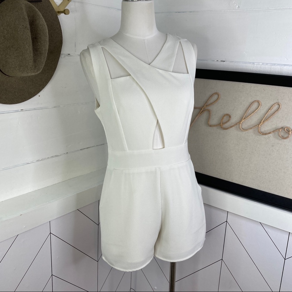 J.O.A Los Angeles White Cut Out Romper